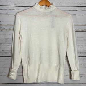 NWT J Crew White Ruffle Neck Super Soft Sweater